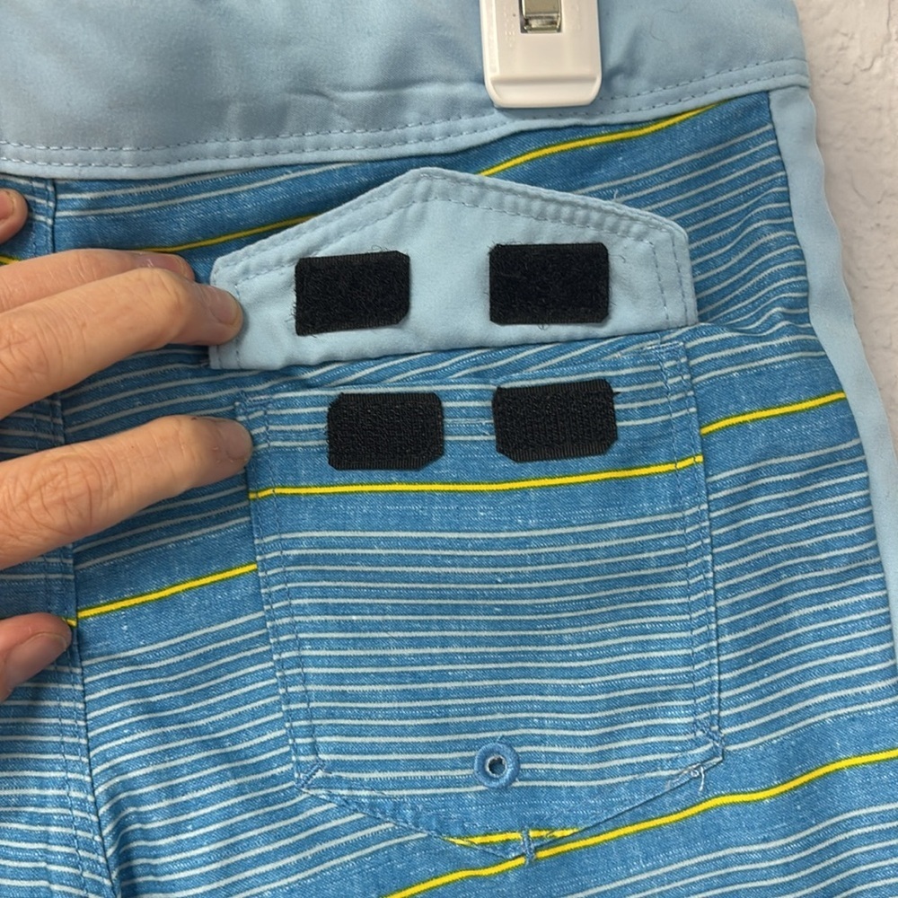 NWT Hurley Boy’s Sz 7 Indigo Blue Striped Shorts. Light. Silky soft. - Picture 6 of 12